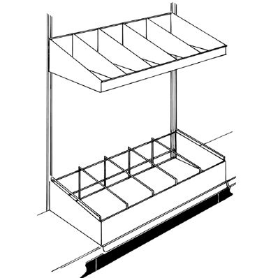 Mop and Broom Store Shelves